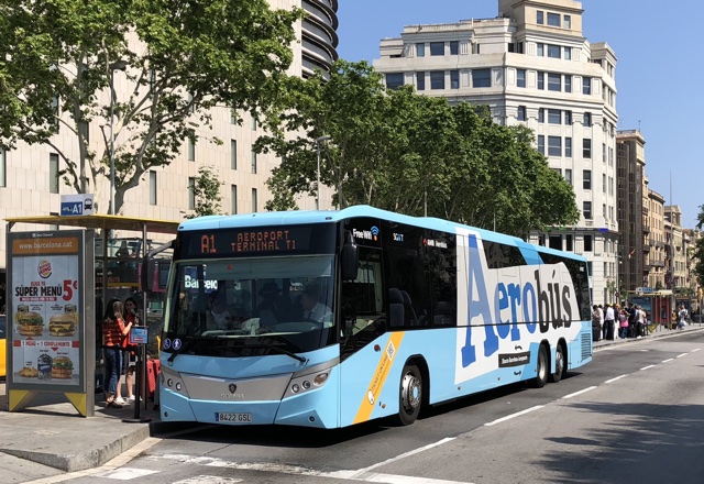 Aerobus stop in Pl Catalunya