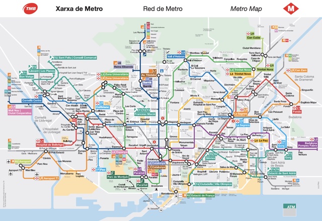 Barcelona subway map